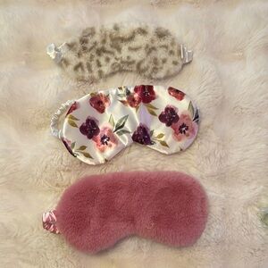 Floral and Faux Fur Sleep Mask Set